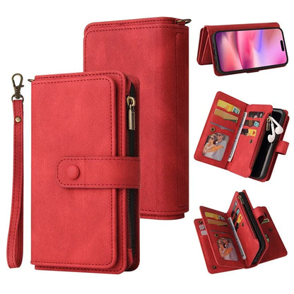 KT Multi-Functional Series-2 For iPhone 16 Case Skin-Touch Drop-Proof Leather Wallet Phone Cover