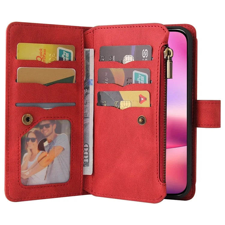 KT Multi-Functional Series-2 For iPhone 16 Case Skin-Touch Drop-Proof Leather Wallet Phone Cover