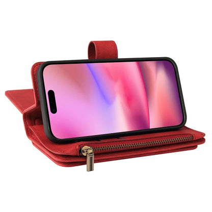KT Multi-Functional Series-2 For iPhone 16 Case Skin-Touch Drop-Proof Leather Wallet Phone Cover