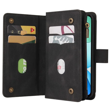KT Multi-Functional Series-2 For Xiaomi Redmi 13 5G / 13 4G / Redmi Note 13R 5G Phone Case Zipper Wallet Leather Stand Cover