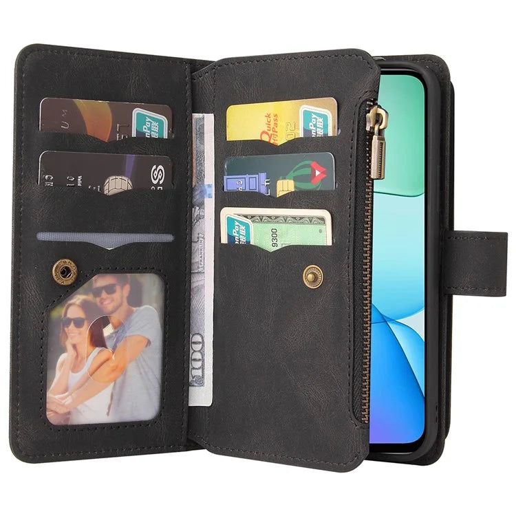 KT Multi-Functional Series-2 For Xiaomi Redmi 13 5G / 13 4G / Redmi Note 13R 5G Phone Case Zipper Wallet Leather Stand Cover