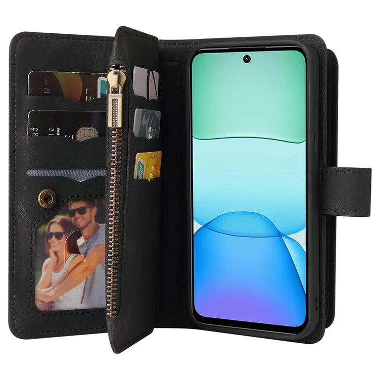 KT Multi-Functional Series-2 For Xiaomi Redmi 13 5G / 13 4G / Redmi Note 13R 5G Phone Case Zipper Wallet Leather Stand Cover