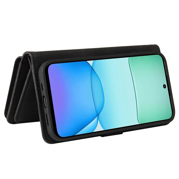 KT Multi-Functional Series-2 For Xiaomi Redmi 13 5G / 13 4G / Redmi Note 13R 5G Phone Case Zipper Wallet Leather Stand Cover