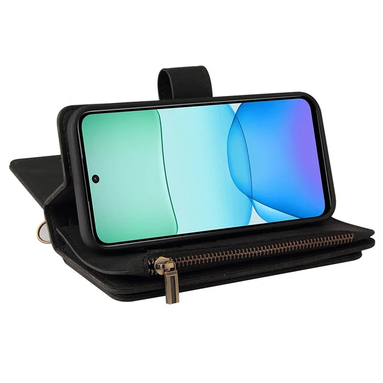 KT Multi-Functional Series-2 For Xiaomi Redmi 13 5G / 13 4G / Redmi Note 13R 5G Phone Case Zipper Wallet Leather Stand Cover