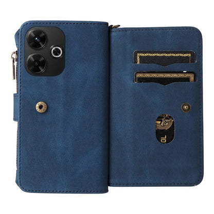 KT Multi-Functional Series-2 For Xiaomi Redmi 13 5G / 13 4G / Redmi Note 13R 5G Phone Case Zipper Wallet Leather Stand Cover
