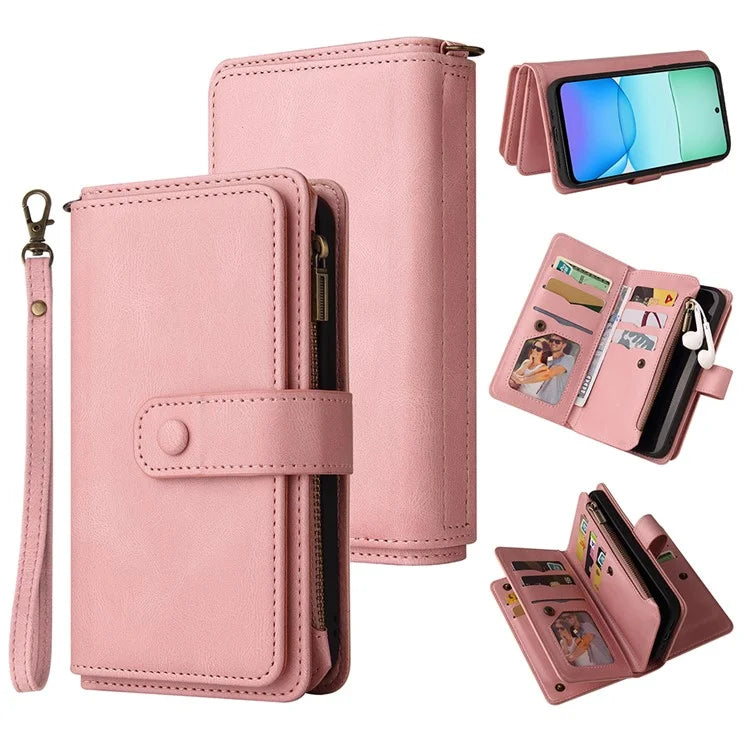 KT Multi-Functional Series-2 For Xiaomi Redmi 13 5G / 13 4G / Redmi Note 13R 5G Phone Case Zipper Wallet Leather Stand Cover