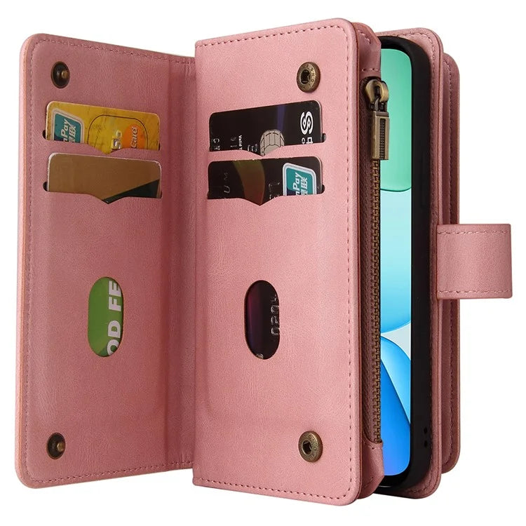 KT Multi-Functional Series-2 For Xiaomi Redmi 13 5G / 13 4G / Redmi Note 13R 5G Phone Case Zipper Wallet Leather Stand Cover