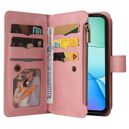 KT Multi-Functional Series-2 For Xiaomi Redmi 13 5G / 13 4G / Redmi Note 13R 5G Phone Case Zipper Wallet Leather Stand Cover