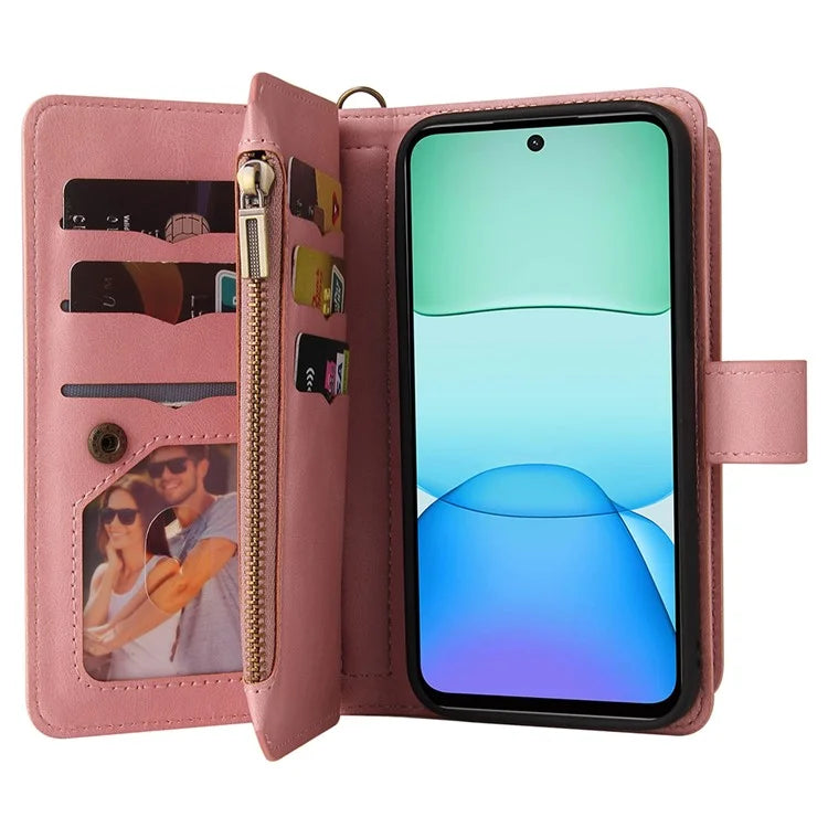 KT Multi-Functional Series-2 For Xiaomi Redmi 13 5G / 13 4G / Redmi Note 13R 5G Phone Case Zipper Wallet Leather Stand Cover