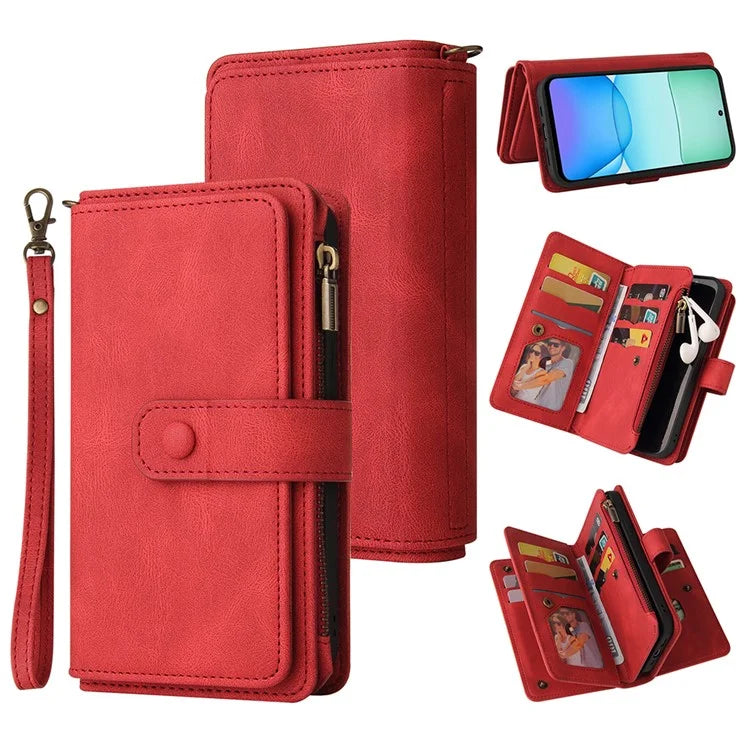 KT Multi-Functional Series-2 For Xiaomi Redmi 13 5G / 13 4G / Redmi Note 13R 5G Phone Case Zipper Wallet Leather Stand Cover