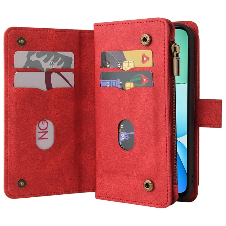 KT Multi-Functional Series-2 For Xiaomi Redmi 13 5G / 13 4G / Redmi Note 13R 5G Phone Case Zipper Wallet Leather Stand Cover