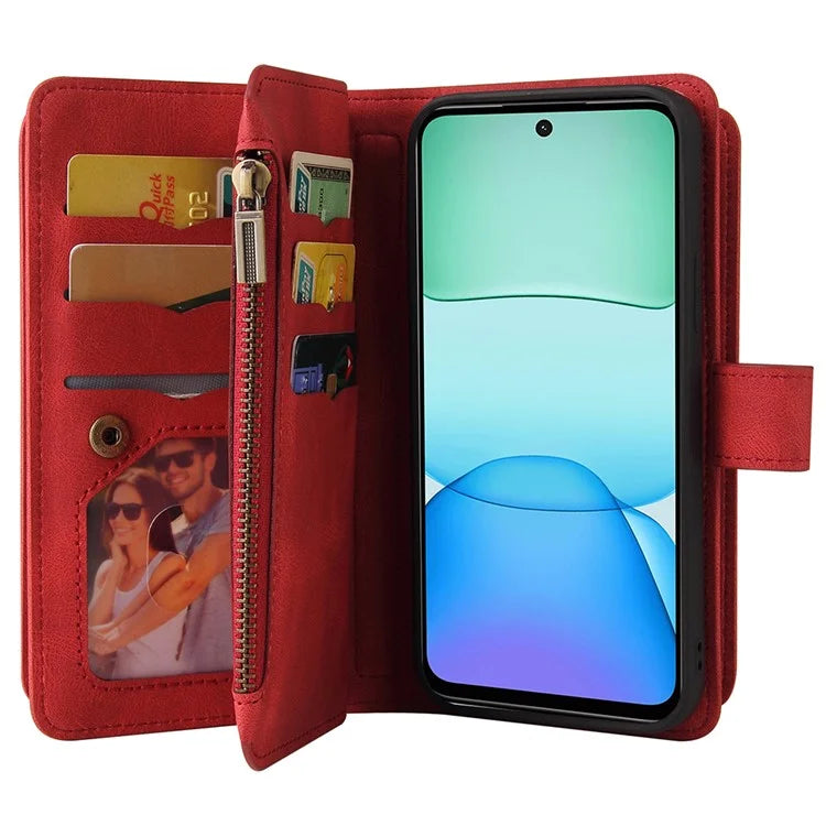 KT Multi-Functional Series-2 For Xiaomi Redmi 13 5G / 13 4G / Redmi Note 13R 5G Phone Case Zipper Wallet Leather Stand Cover