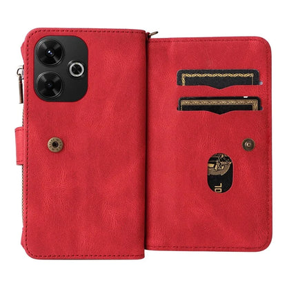 KT Multi-Functional Series-2 For Xiaomi Redmi 13 5G / 13 4G / Redmi Note 13R 5G Phone Case Zipper Wallet Leather Stand Cover