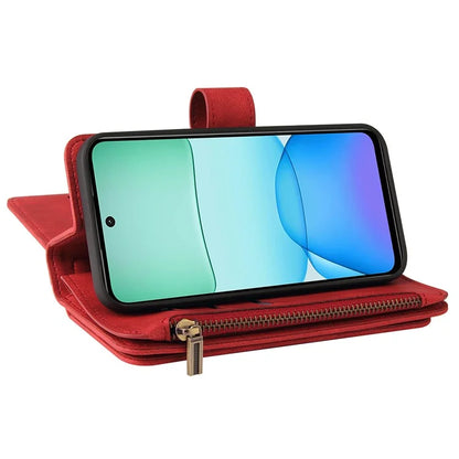 KT Multi-Functional Series-2 For Xiaomi Redmi 13 5G / 13 4G / Redmi Note 13R 5G Phone Case Zipper Wallet Leather Stand Cover