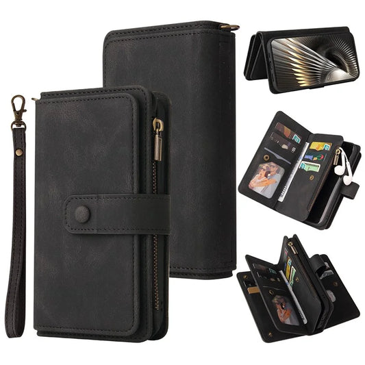 KT Multi-Functional Series-2 For Xiaomi Redmi Turbo 3 5G / Poco F6 5G Case Zipper Wallet Card Holder Leather Phone Cover