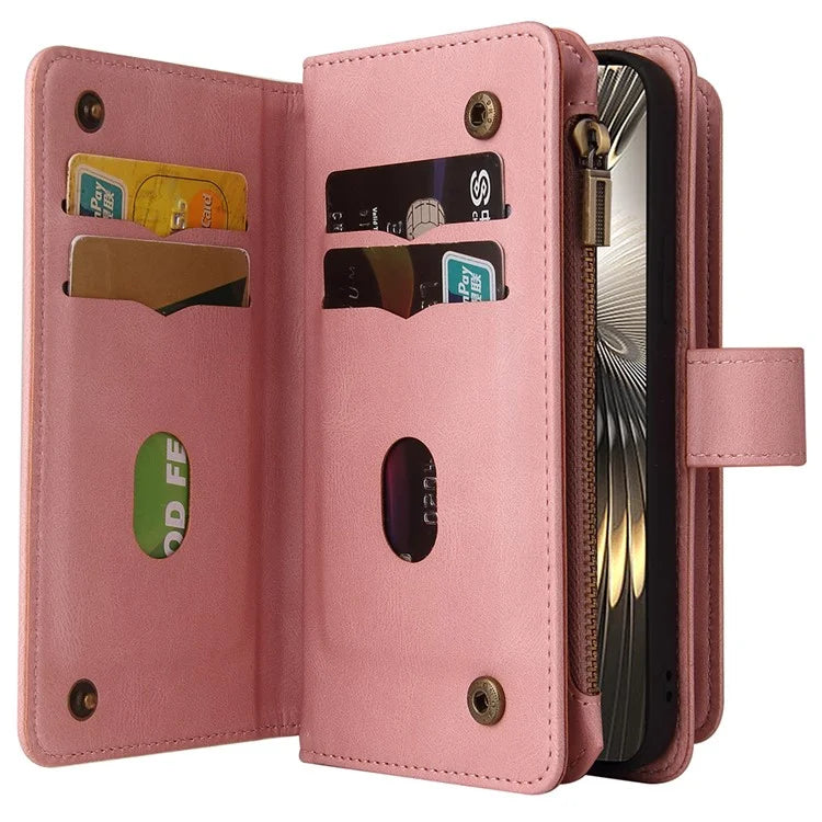 KT Multi-Functional Series-2 For Xiaomi Redmi Turbo 3 5G / Poco F6 5G Case Zipper Wallet Card Holder Leather Phone Cover