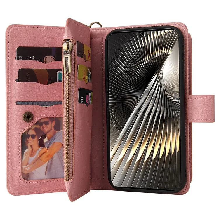 KT Multi-Functional Series-2 For Xiaomi Redmi Turbo 3 5G / Poco F6 5G Case Zipper Wallet Card Holder Leather Phone Cover