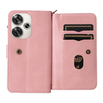 KT Multi-Functional Series-2 For Xiaomi Redmi Turbo 3 5G / Poco F6 5G Case Zipper Wallet Card Holder Leather Phone Cover