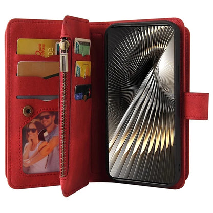 KT Multi-Functional Series-2 For Xiaomi Redmi Turbo 3 5G / Poco F6 5G Case Zipper Wallet Card Holder Leather Phone Cover
