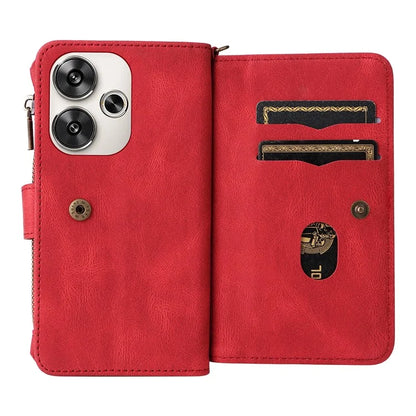 KT Multi-Functional Series-2 For Xiaomi Redmi Turbo 3 5G / Poco F6 5G Case Zipper Wallet Card Holder Leather Phone Cover