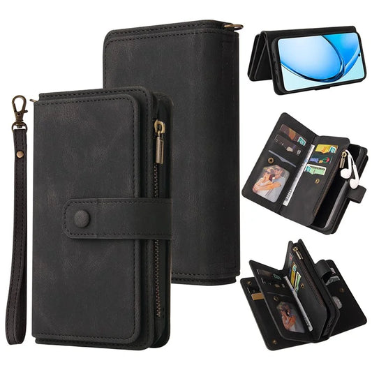 KT Multi-Functional Series-2 For Oppo A60 4G Phone Case Zipper Wallet Leather Support Stand Cover