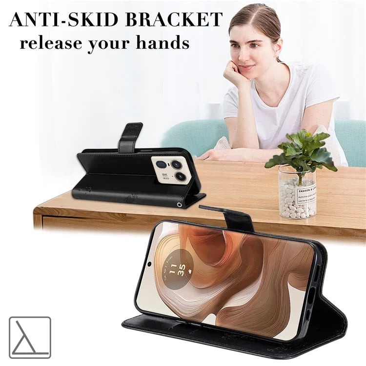 KT Imprinting Flower Series-3 For Motorola Moto X50 Ultra 5G / Edge 50 Ultra 5G Case Imprinted Wallet Leather Phone Cover