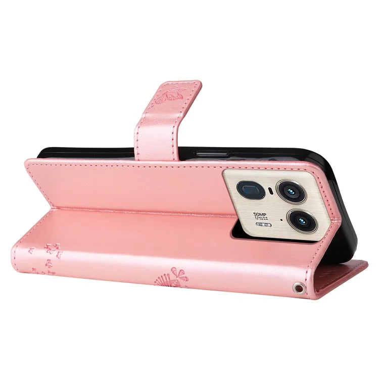 KT Imprinting Flower Series-3 For Motorola Moto X50 Ultra 5G / Edge 50 Ultra 5G Case Imprinted Wallet Leather Phone Cover