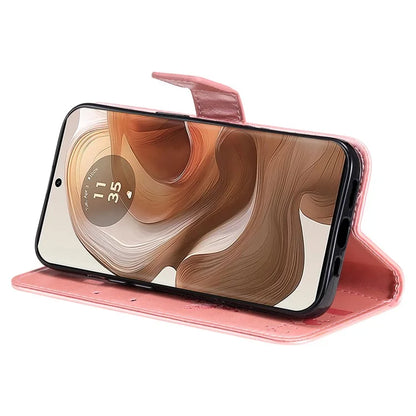 KT Imprinting Flower Series-3 For Motorola Moto X50 Ultra 5G / Edge 50 Ultra 5G Case Imprinted Wallet Leather Phone Cover
