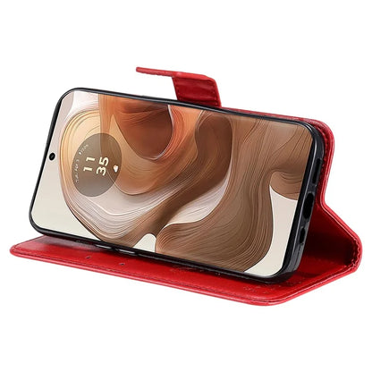 KT Imprinting Flower Series-3 For Motorola Moto X50 Ultra 5G / Edge 50 Ultra 5G Case Imprinted Wallet Leather Phone Cover