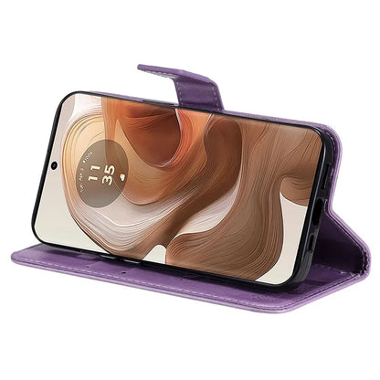 KT Imprinting Flower Series-3 For Motorola Moto X50 Ultra 5G / Edge 50 Ultra 5G Case Imprinted Wallet Leather Phone Cover
