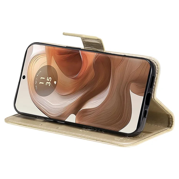 KT Imprinting Flower Series-3 For Motorola Moto X50 Ultra 5G / Edge 50 Ultra 5G Case Imprinted Wallet Leather Phone Cover