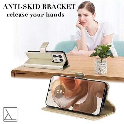 KT Imprinting Flower Series-3 For Motorola Moto X50 Ultra 5G / Edge 50 Ultra 5G Case Imprinted Wallet Leather Phone Cover