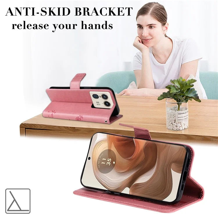 KT Imprinting Flower Series-3 For Motorola Moto X50 Ultra 5G / Edge 50 Ultra 5G Case Imprinted Wallet Leather Phone Cover