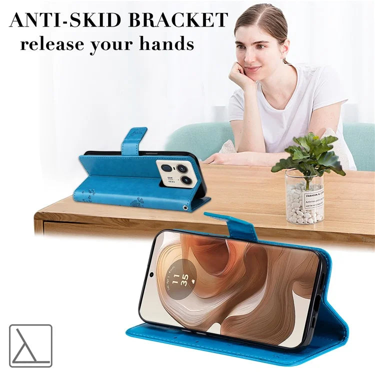 KT Imprinting Flower Series-3 For Motorola Moto X50 Ultra 5G / Edge 50 Ultra 5G Case Imprinted Wallet Leather Phone Cover