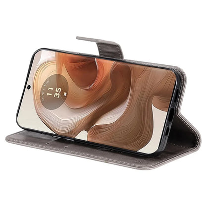 KT Imprinting Flower Series-3 For Motorola Moto X50 Ultra 5G / Edge 50 Ultra 5G Case Imprinted Wallet Leather Phone Cover