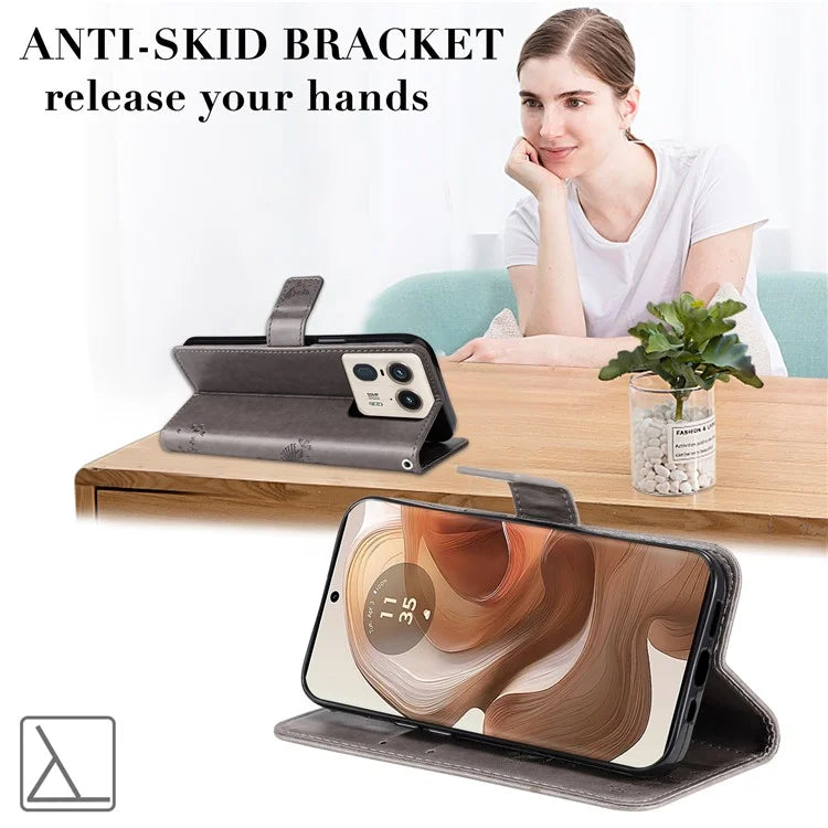 KT Imprinting Flower Series-3 For Motorola Moto X50 Ultra 5G / Edge 50 Ultra 5G Case Imprinted Wallet Leather Phone Cover