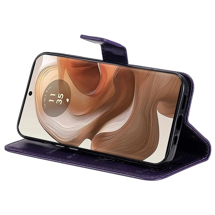 KT Imprinting Flower Series-3 For Motorola Moto X50 Ultra 5G / Edge 50 Ultra 5G Case Imprinted Wallet Leather Phone Cover