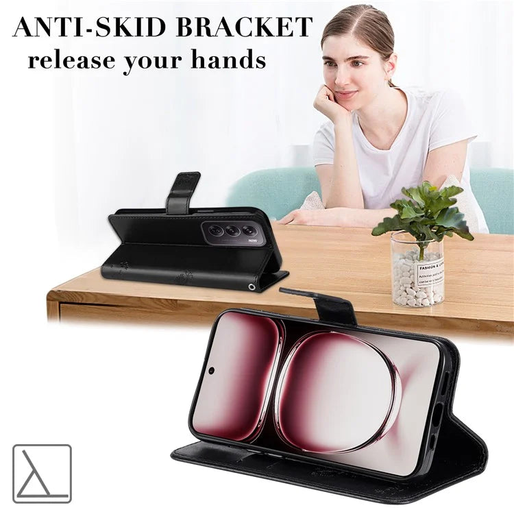 KT Imprinting Flower Series-3 For Oppo Reno12 Pro 5G (Global) / (China) Case Imprinted Leather Wallet Stand Phone Cover