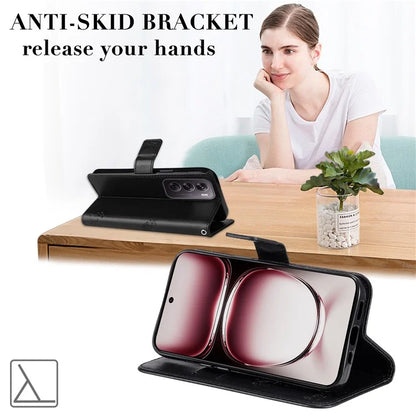 KT Imprinting Flower Series-3 For Oppo Reno12 Pro 5G (Global) / (China) Case Imprinted Leather Wallet Stand Phone Cover