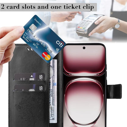 KT Imprinting Flower Series-3 For Oppo Reno12 Pro 5G (Global) / (China) Case Imprinted Leather Wallet Stand Phone Cover