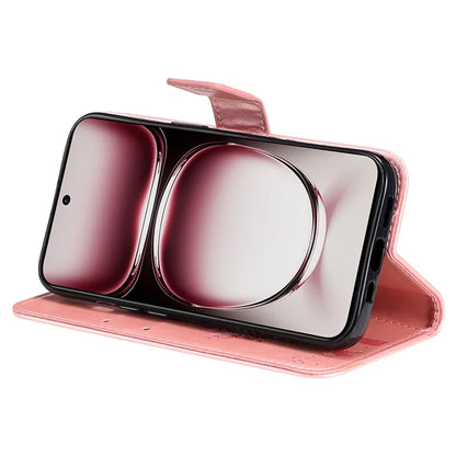 KT Imprinting Flower Series-3 For Oppo Reno12 Pro 5G (Global) / (China) Case Imprinted Leather Wallet Stand Phone Cover