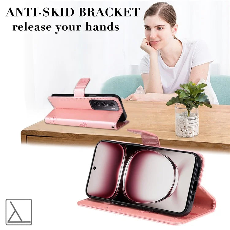 KT Imprinting Flower Series-3 For Oppo Reno12 Pro 5G (Global) / (China) Case Imprinted Leather Wallet Stand Phone Cover