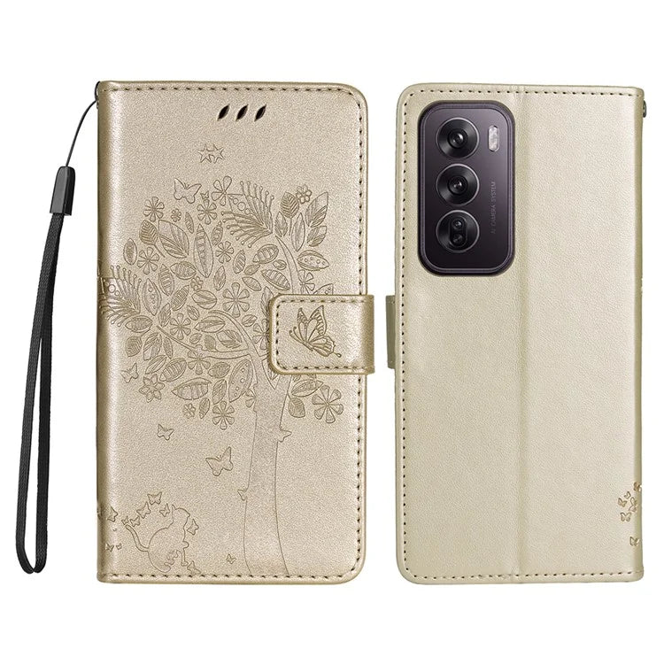 KT Imprinting Flower Series-3 For Oppo Reno12 Pro 5G (Global) / (China) Case Imprinted Leather Wallet Stand Phone Cover