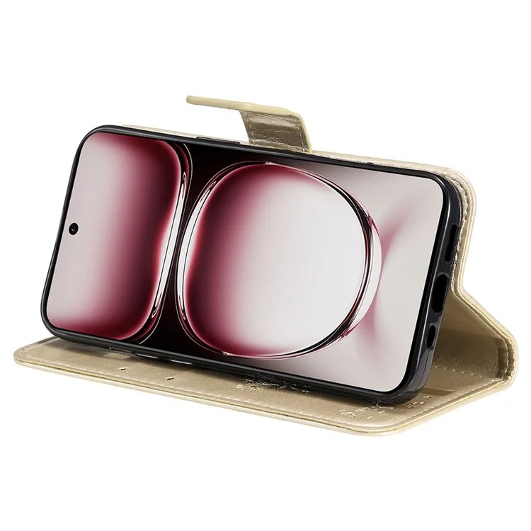 KT Imprinting Flower Series-3 For Oppo Reno12 Pro 5G (Global) / (China) Case Imprinted Leather Wallet Stand Phone Cover