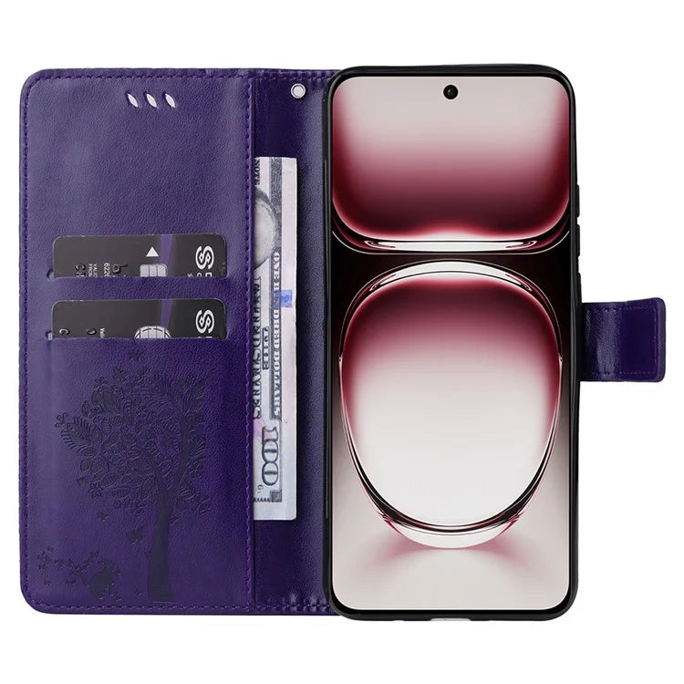KT Imprinting Flower Series-3 For Oppo Reno12 Pro 5G (Global) / (China) Case Imprinted Leather Wallet Stand Phone Cover
