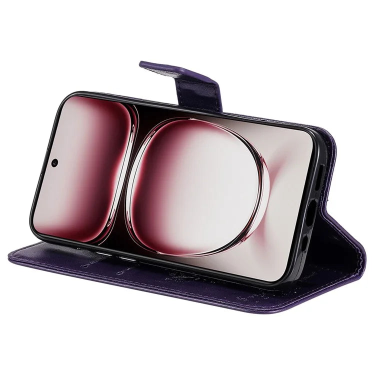 KT Imprinting Flower Series-3 For Oppo Reno12 Pro 5G (Global) / (China) Case Imprinted Leather Wallet Stand Phone Cover