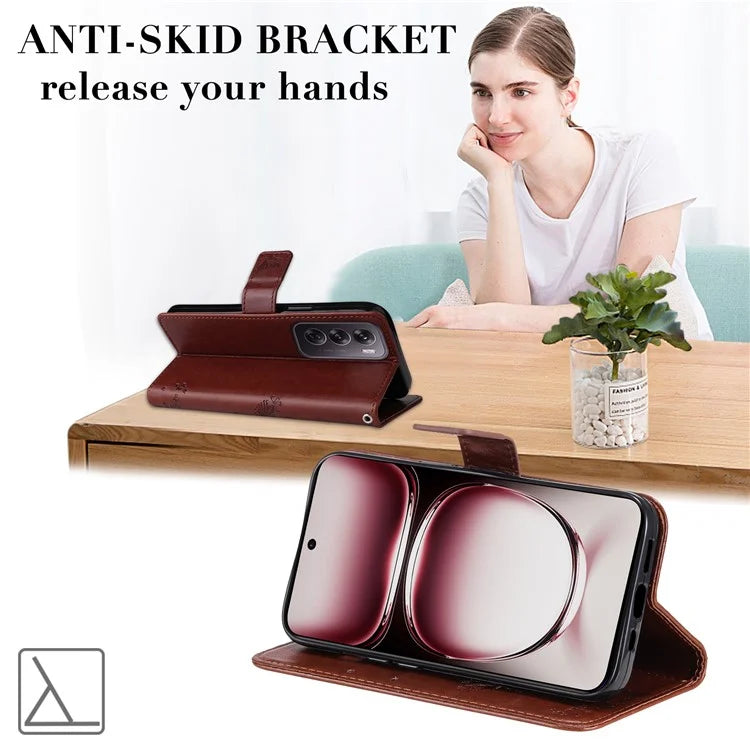 KT Imprinting Flower Series-3 For Oppo Reno12 Pro 5G (Global) / (China) Case Imprinted Leather Wallet Stand Phone Cover