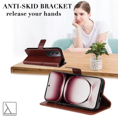 KT Imprinting Flower Series-3 For Oppo Reno12 Pro 5G (Global) / (China) Case Imprinted Leather Wallet Stand Phone Cover
