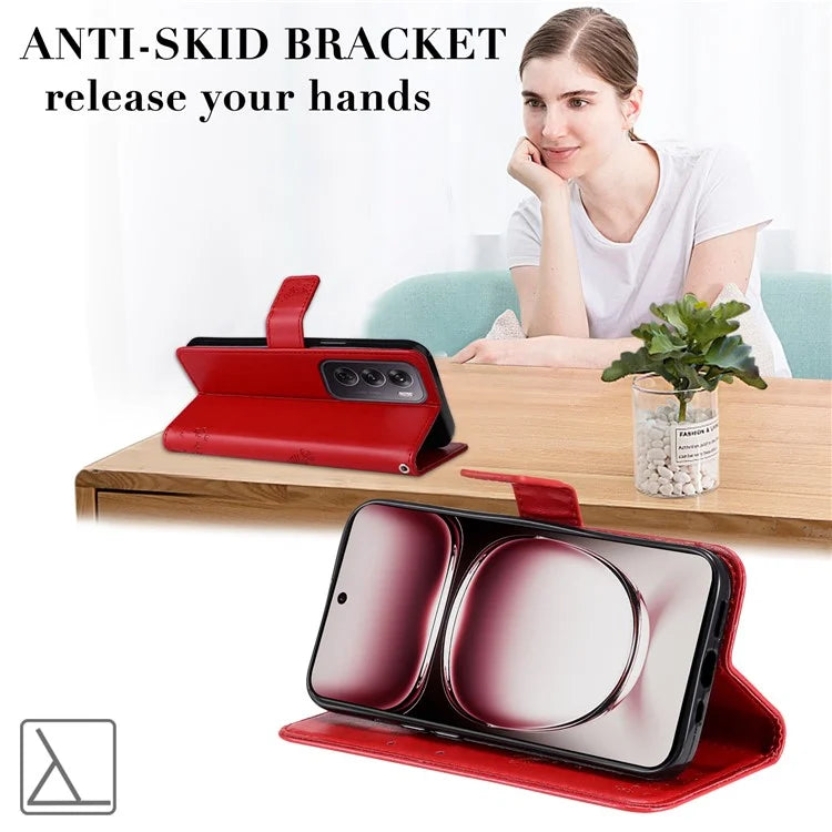 KT Imprinting Flower Series-3 For Oppo Reno12 Pro 5G (Global) / (China) Case Imprinted Leather Wallet Stand Phone Cover