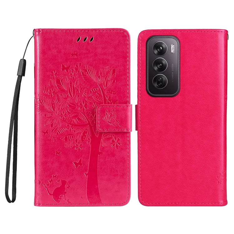 KT Imprinting Flower Series-3 For Oppo Reno12 Pro 5G (Global) / (China) Case Imprinted Leather Wallet Stand Phone Cover